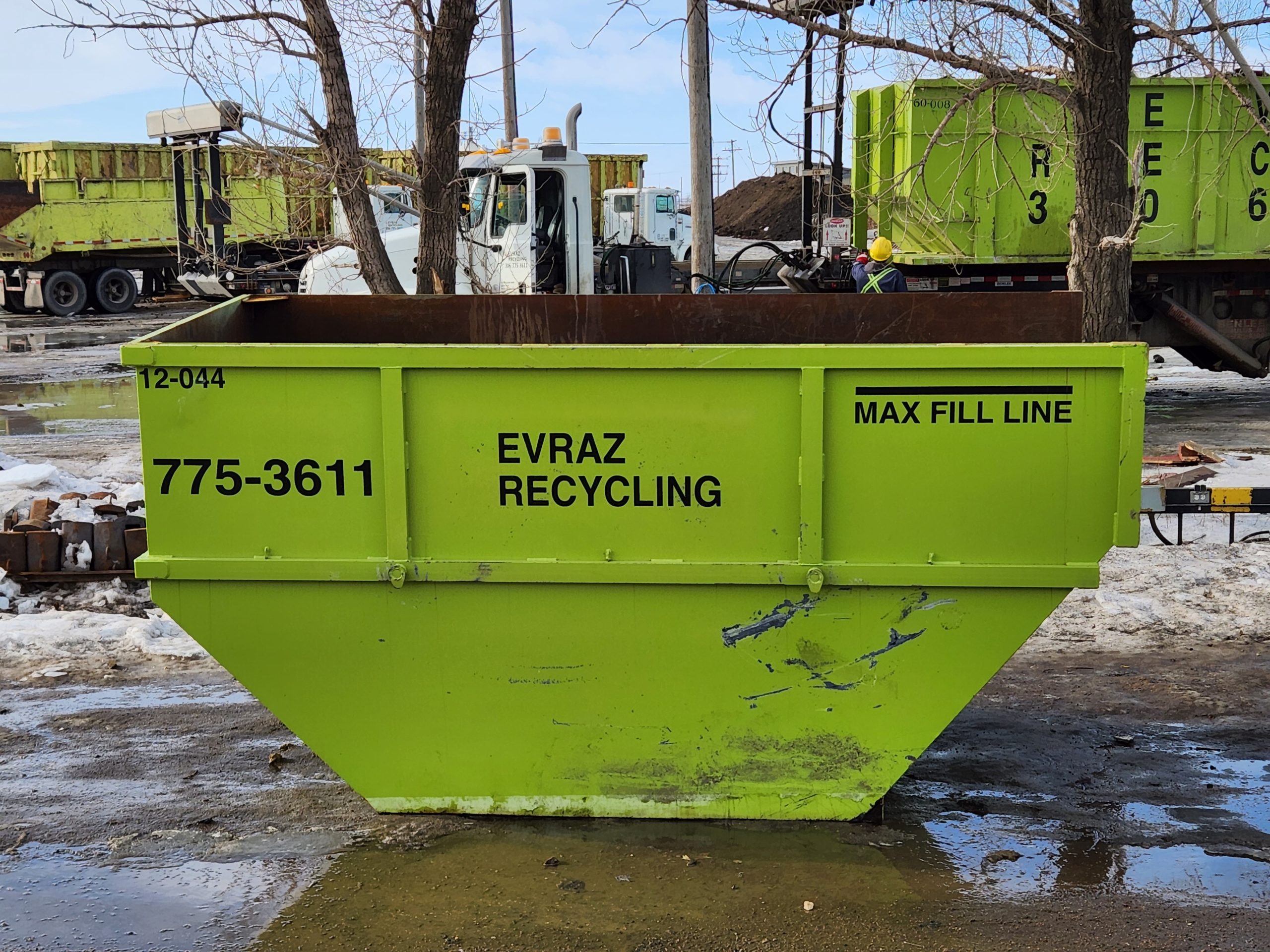 Evraz green recycling bin